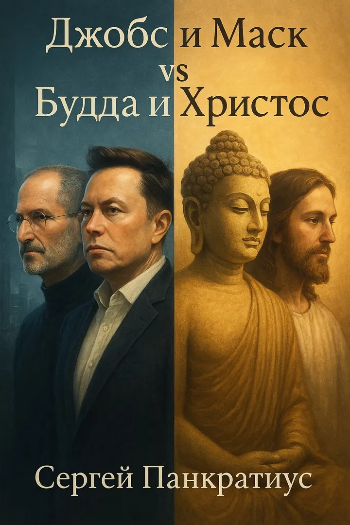 Cover: Jobs and Musk vs Buddha and Christ